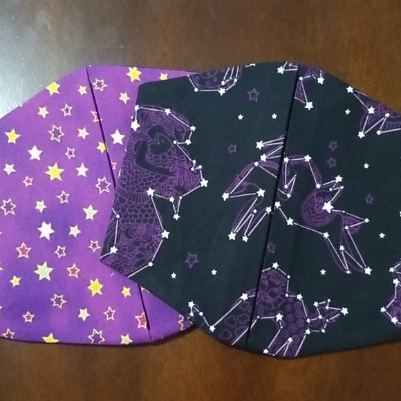 Hand Crafted Accessories - Laurel Burch Reversible Celestial Magic Facemask